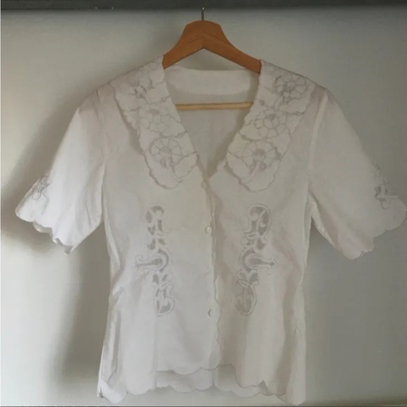 Vintage short-sleeve blouse - Picture 4 of 5
